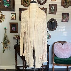 Cream Cable Knit Cardigan